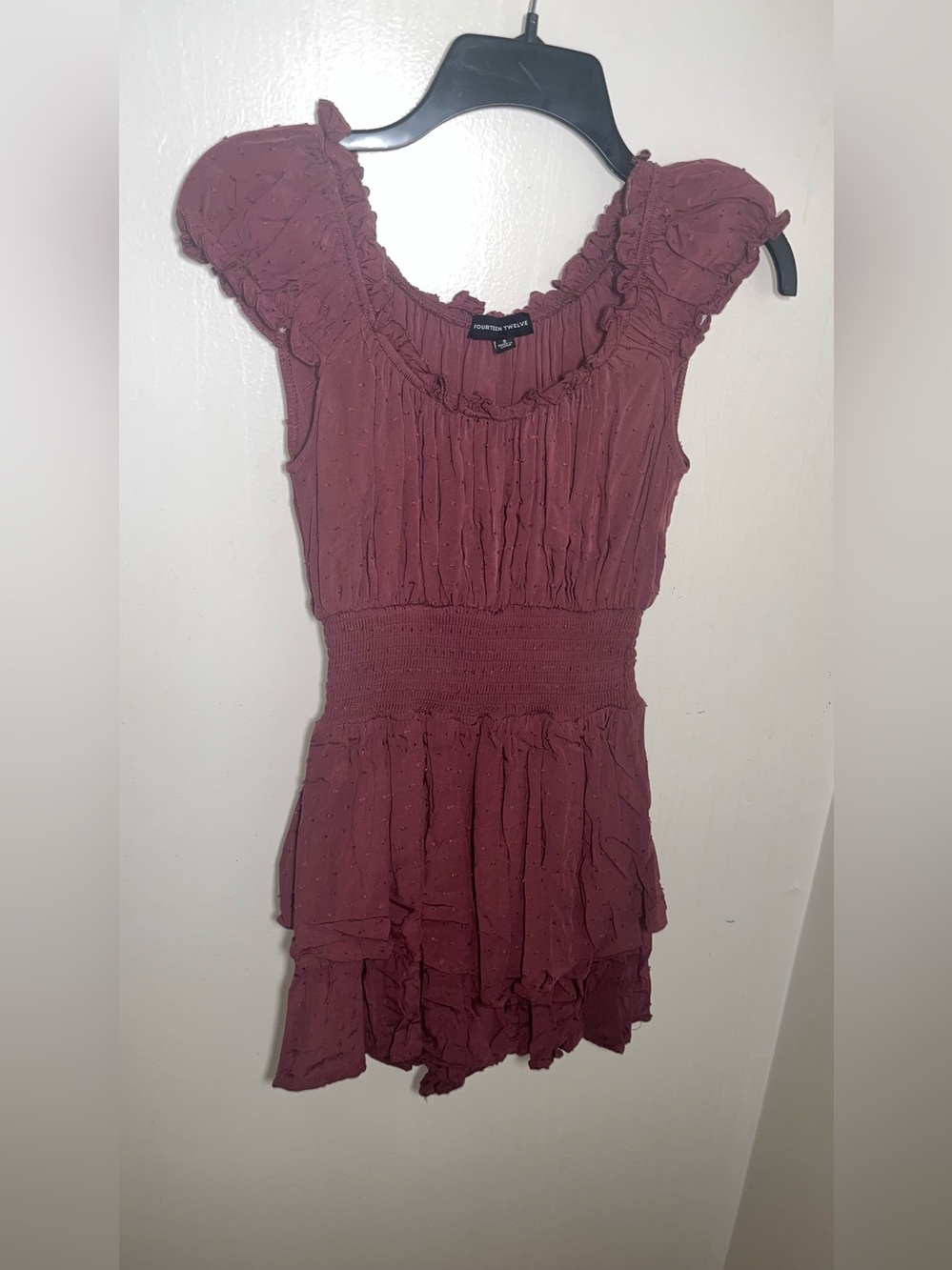 Smocked ruffle romper S